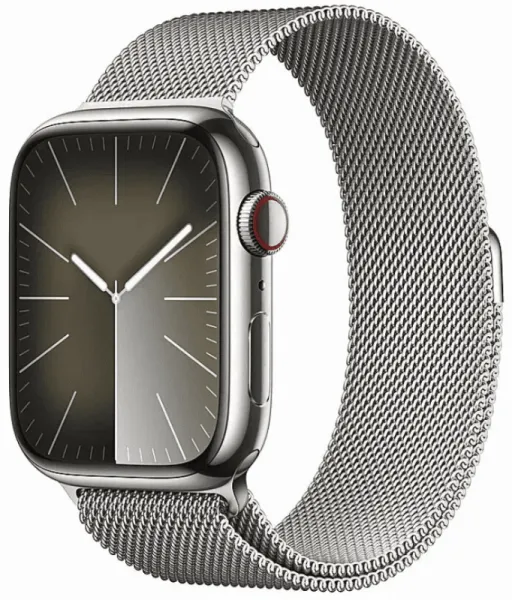 Apple Watch Series 9 45mm Silver Stainless Steel Case with Silver Millanese Loop