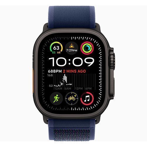 Apple Watch Series Ultra 2 49mm Black Titanium Case with Blue Trail Loop S/M